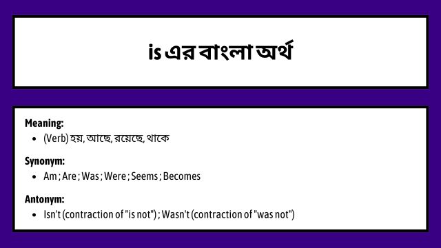 Is Meaning in Bengali