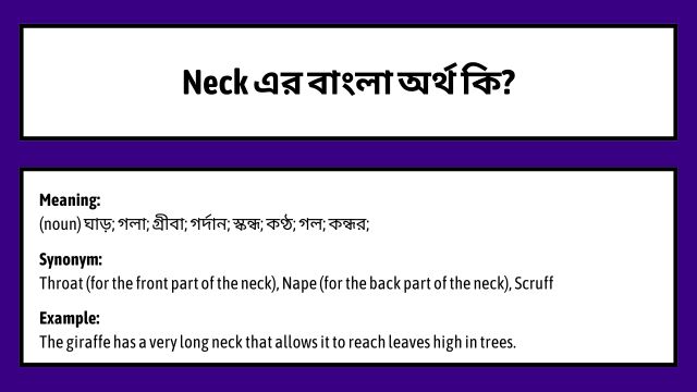 Neck Meaning In Bengali